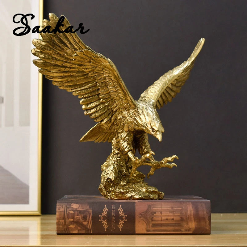 Estátua de Resina Decorativa Golden Eagle