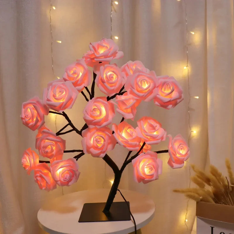 Luminária de Mesa Flor de Rosa em Led USB