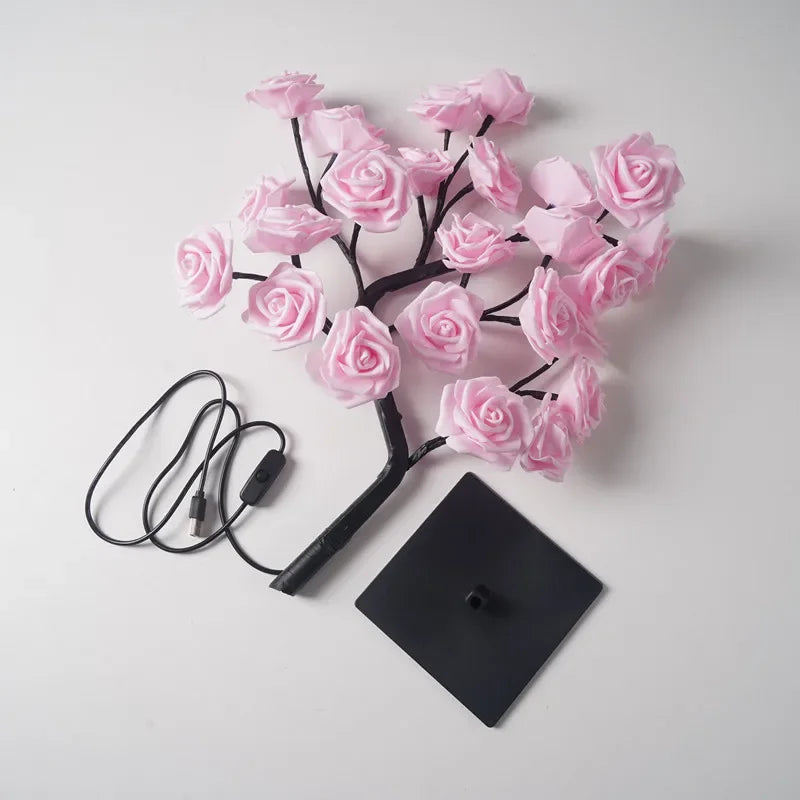 Luminária de Mesa Flor de Rosa em Led USB