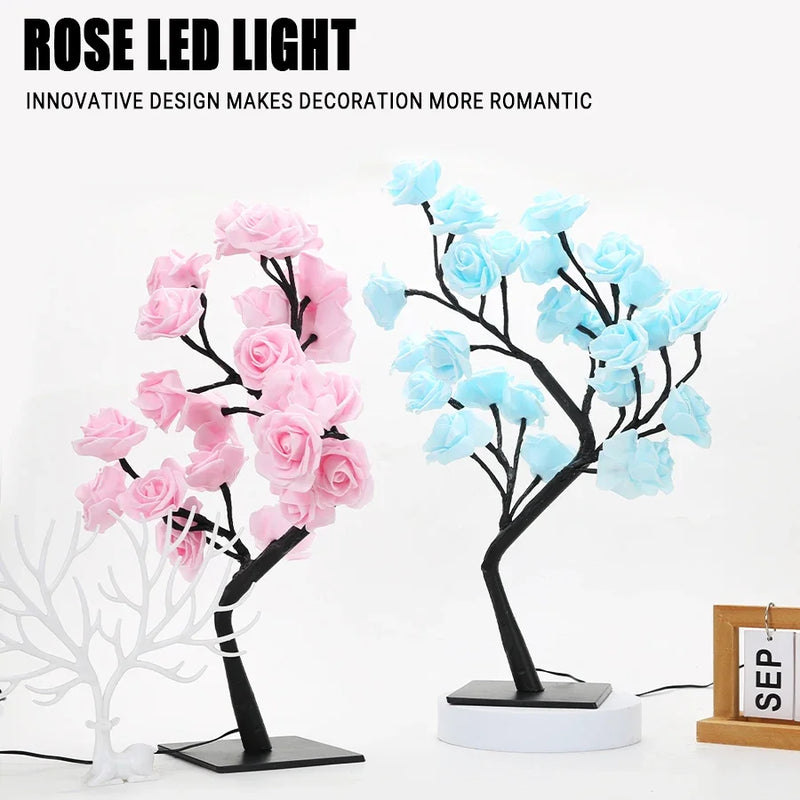 Luminária de Mesa Flor de Rosa em Led USB