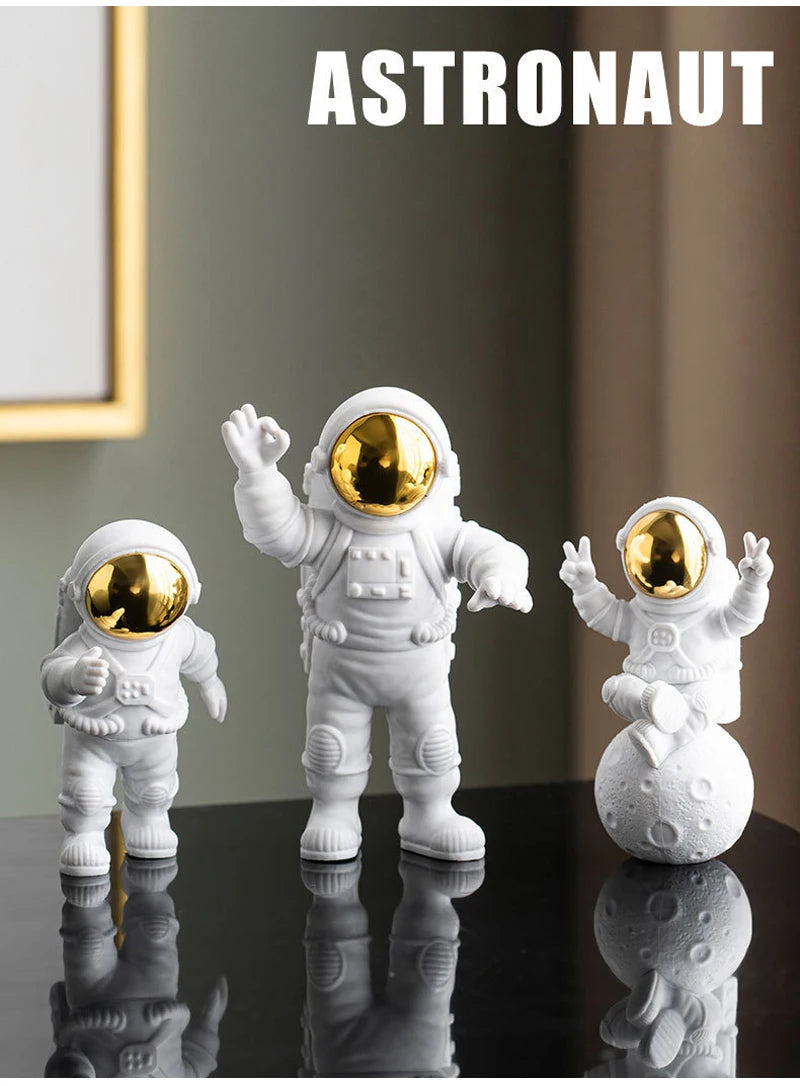 Estátua de Astronauta Decorativa - 3pcs