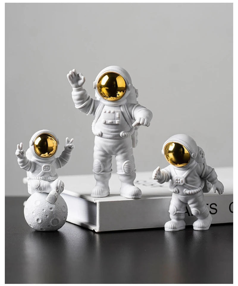 Estátua de Astronauta Decorativa - 3pcs